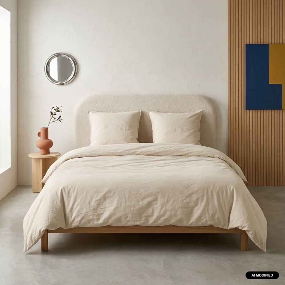 sweeek Bettwäsche-Set aus Mikrofaser sandgelb 240 x 220cm BEIGE MIKROFASER Junge