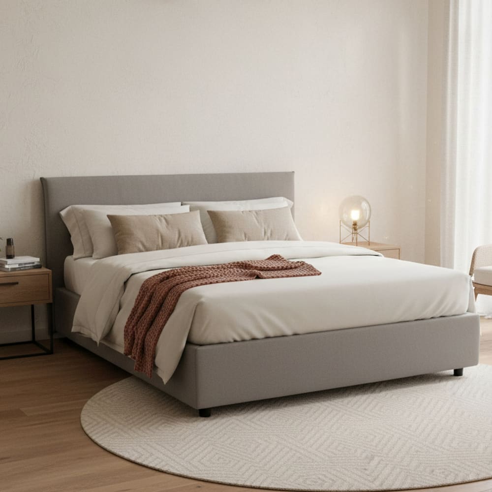 Letto alla francese grigio - Talamo Italia