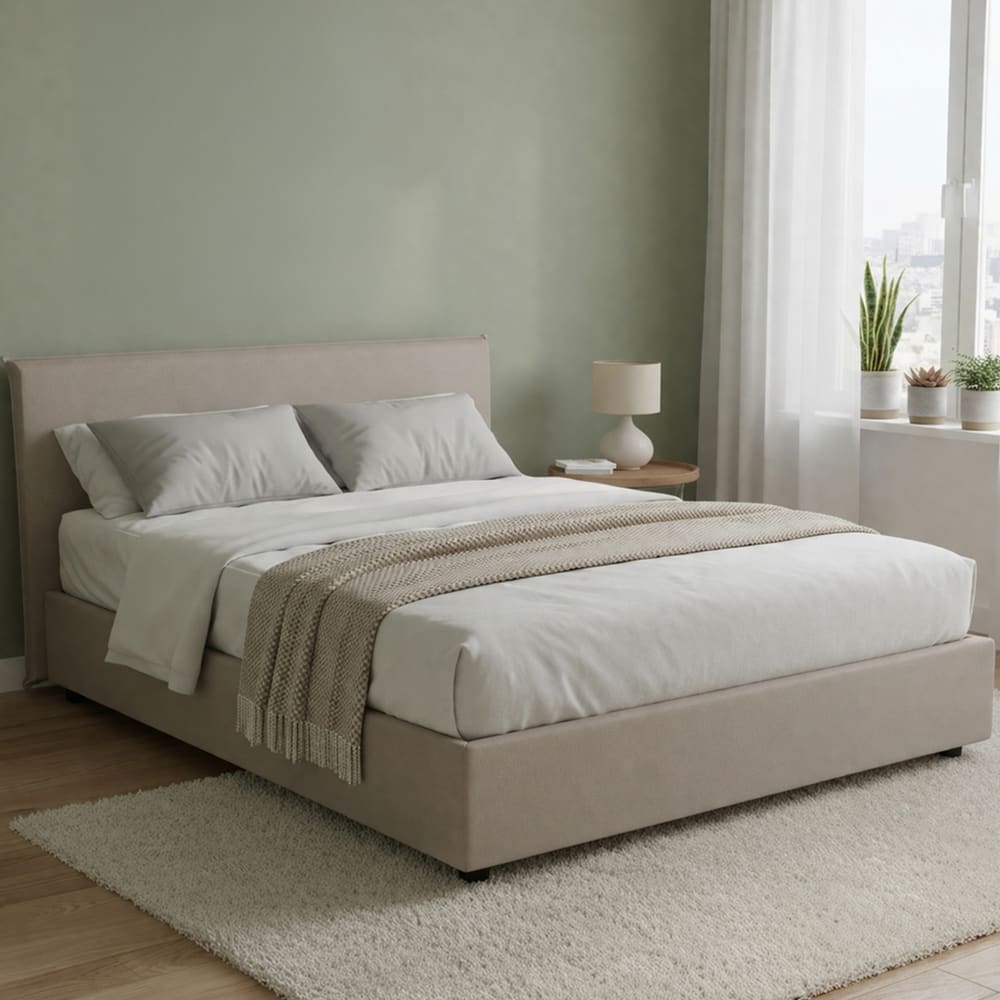 Letto alla francese grigio tortora - Talamo Italia