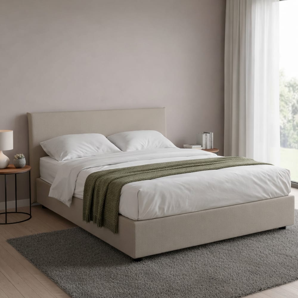 Letto alla francese grigio tortora - Talamo Italia