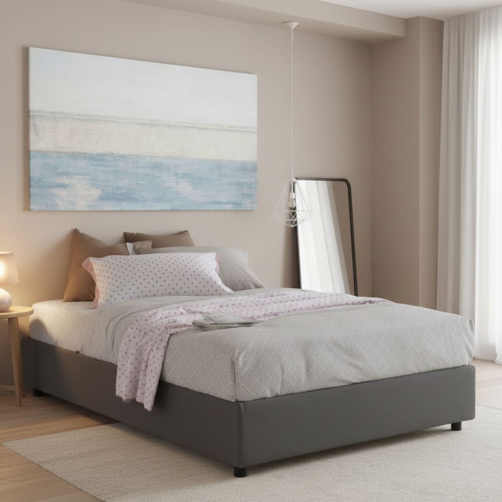 Letto alla francese grigio - Talamo Italia