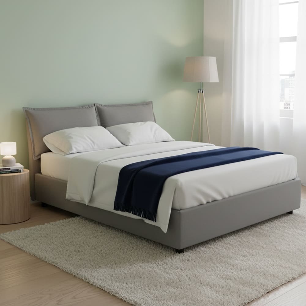 Letto alla francese grigio - Dmora