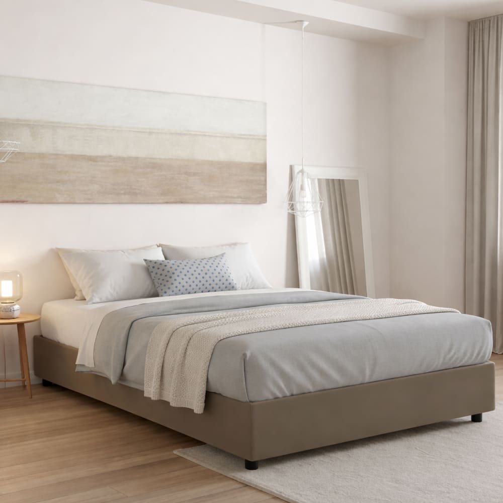 Letto alla francese grigio tortora - Dmora