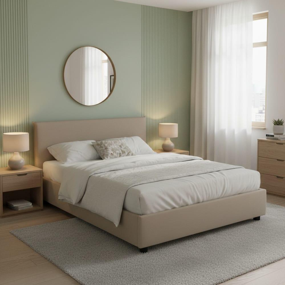 Letto alla francese grigio tortora - Talamo Italia