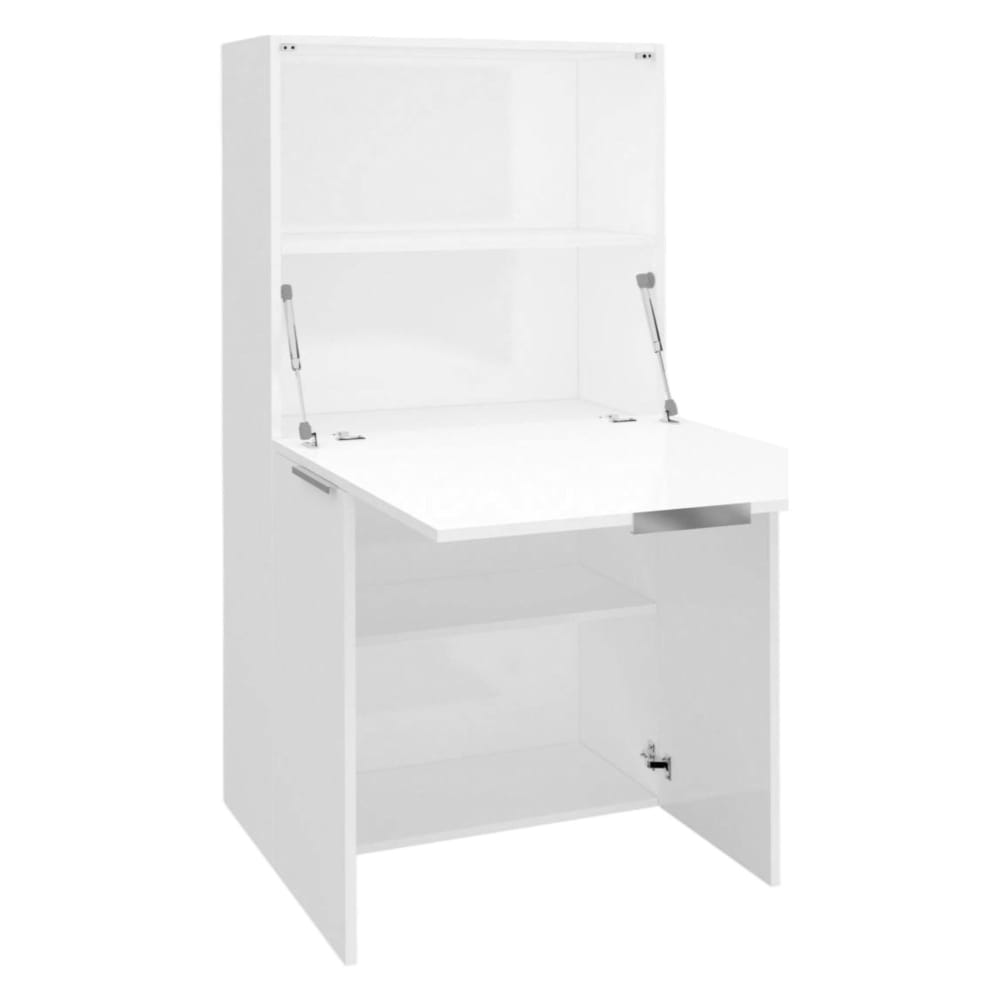 Scrivania bianco lucido 35x70x140h cm - Modello Contemporaneo - Bianco - LEGNO