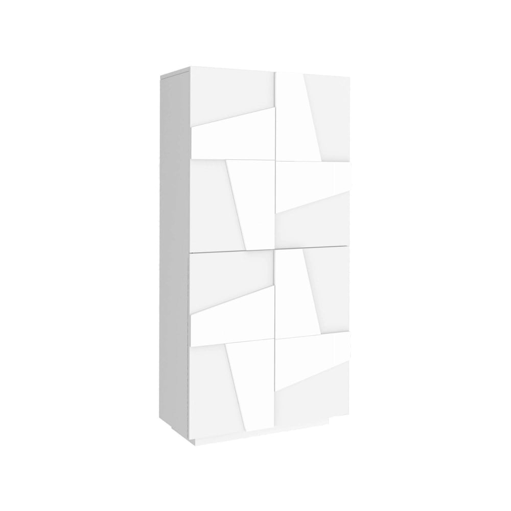 Meuble à chaussures effet bois blanc brillant 81x38 cm