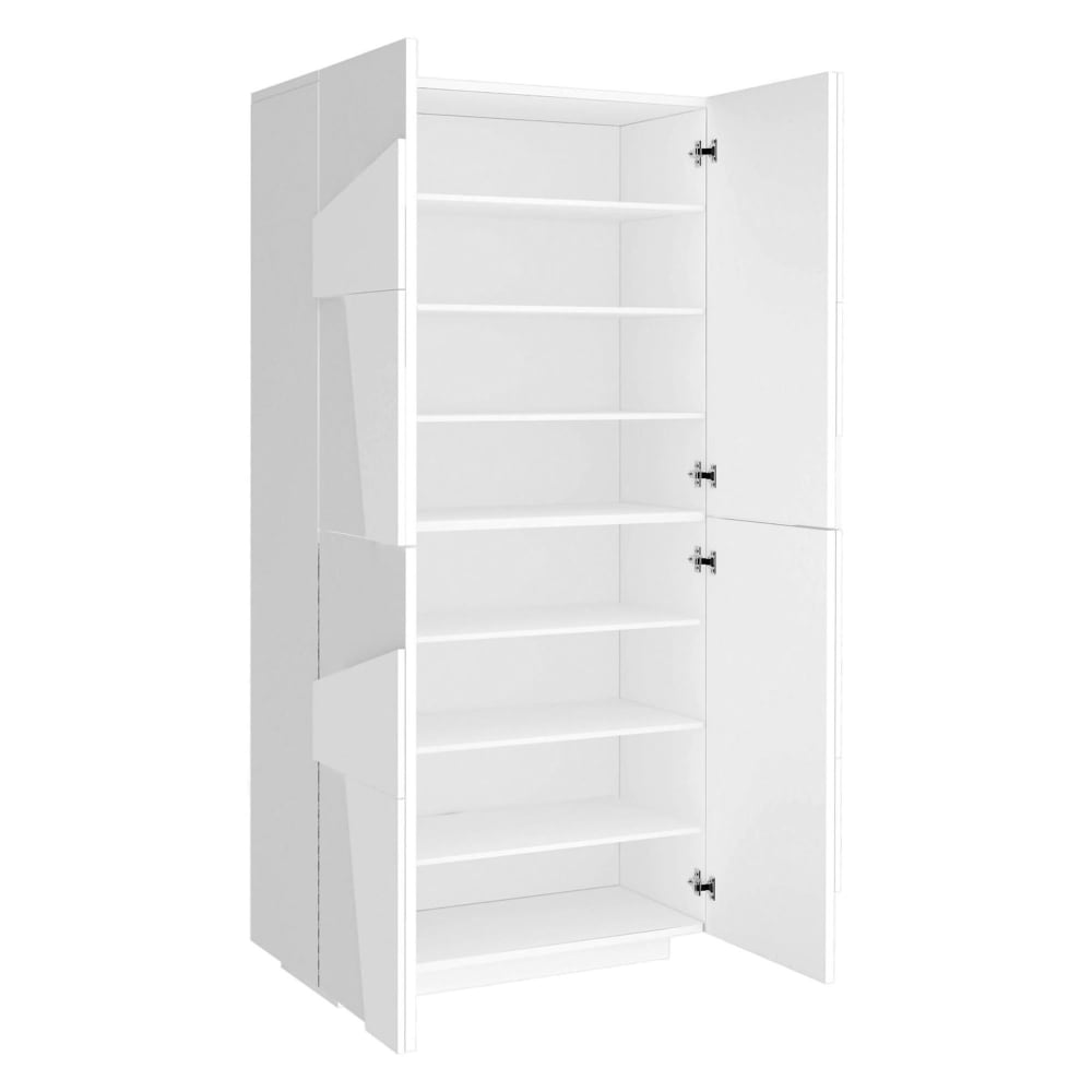 Scarpiera bianco lucido 38x81x167h cm - Modello Contemporaneo - Bianco - LEGNO