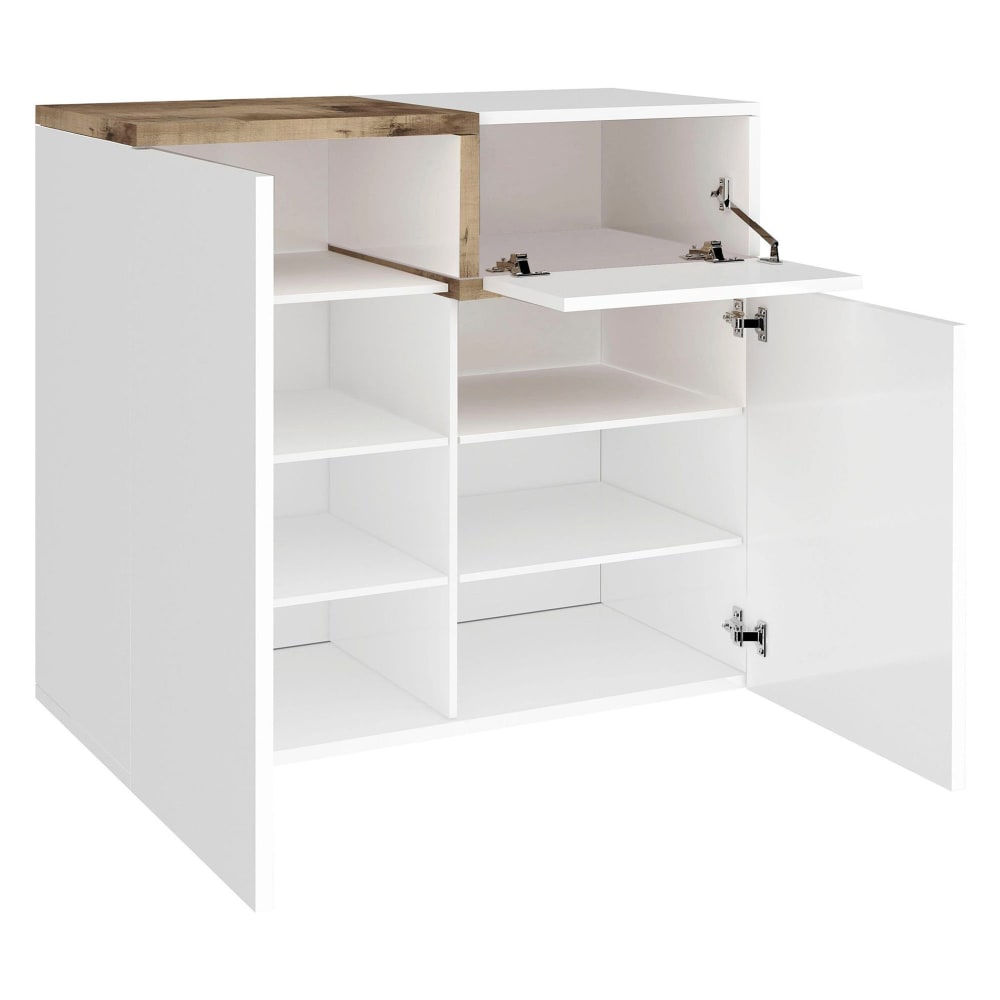 Scarpiera bianco lucido 40x80x80h cm - Modello Contemporaneo - Bianco - LEGNO