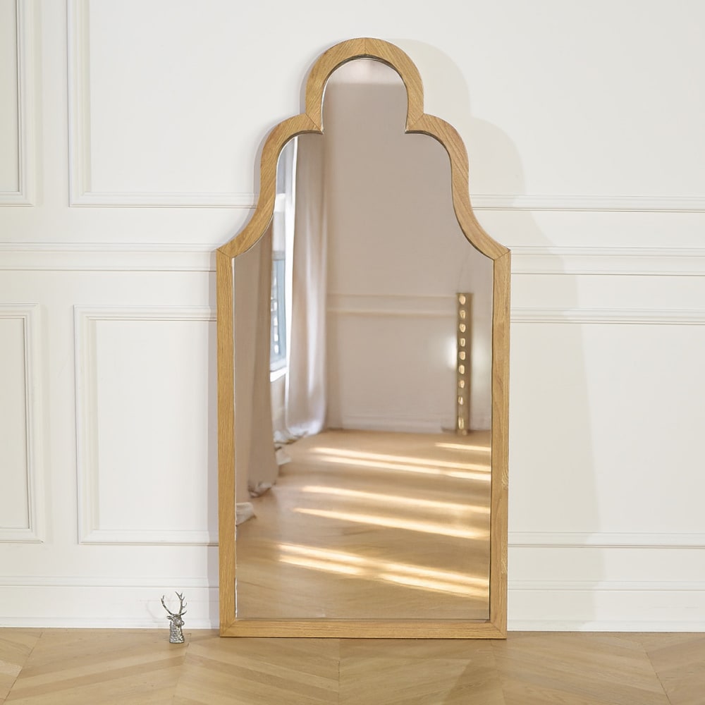 Miroir 165x80 cadre en chêne beige - Maisons du Monde
