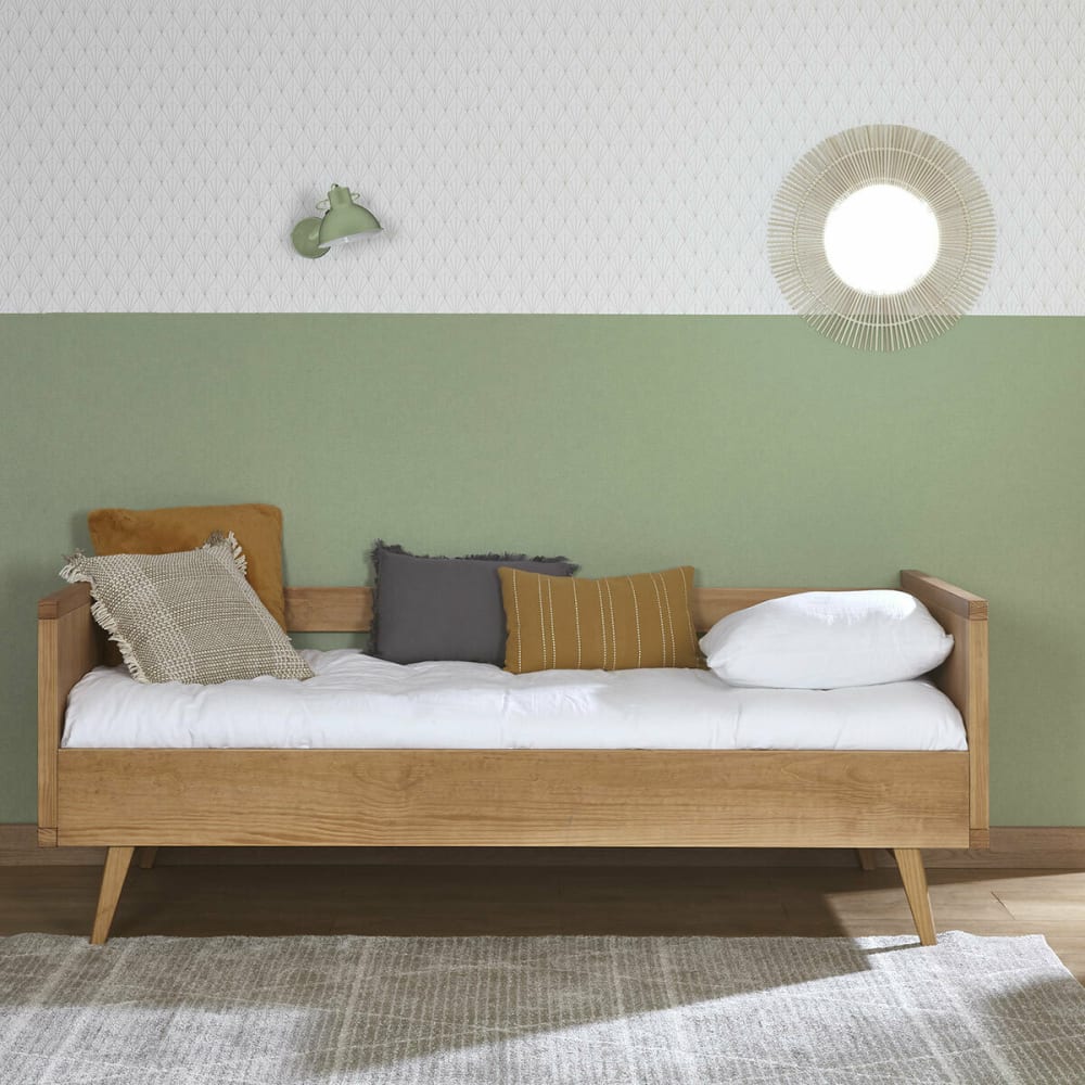 Lit banquette bois massif 90x190 cm - Maisons du Monde