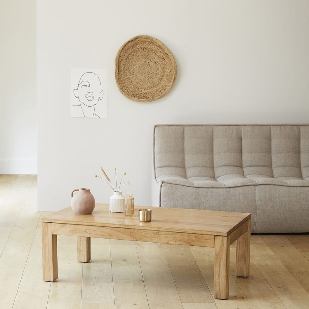 BERAH GETAH Couchtisch aus Mindy-Holz 110 cm style modern Beige Holz