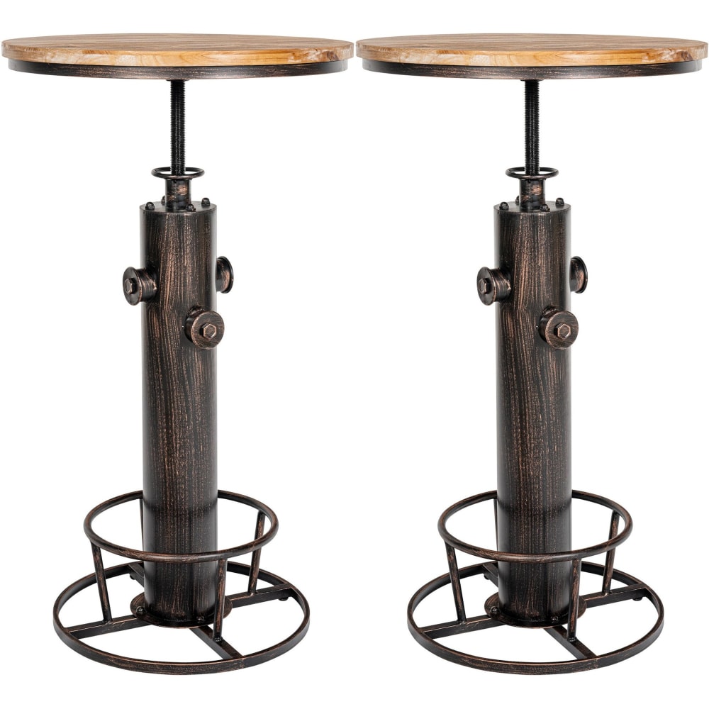 Lot 2 tables hautes réglable en metall bronze Lot 2 tables hautes réglable en metall bronze