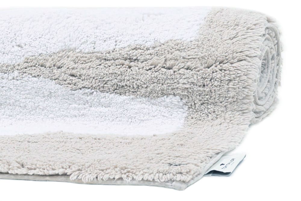 Handgetufteter Baumwollbadteppich - silber 70x120 cm - Maisons Du