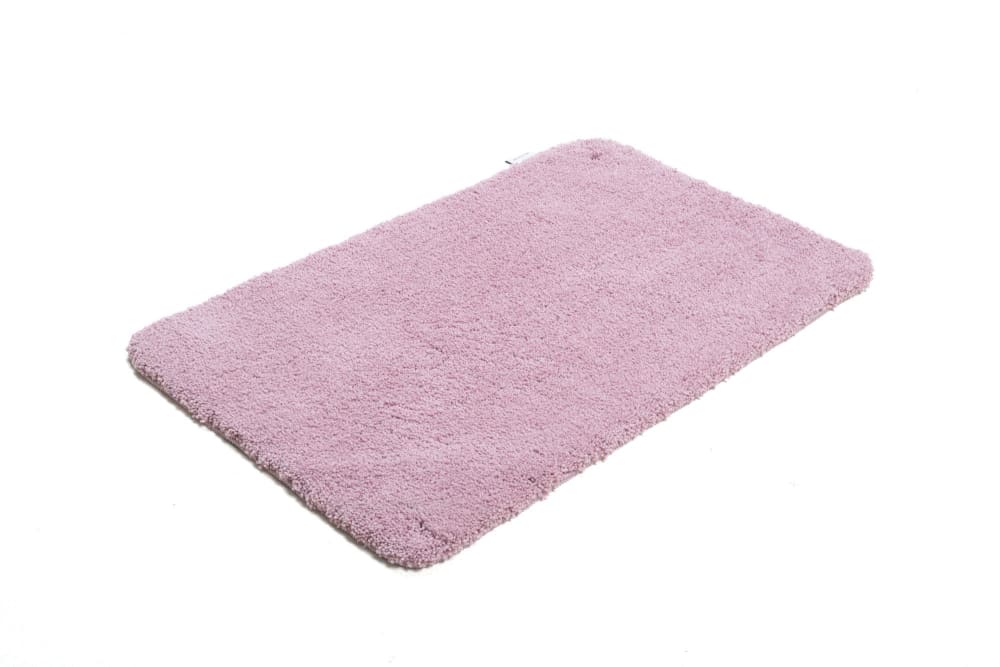Alfombra de baño tejida a mano de poliéster - rosa 70x120 cm - Maisons du Monde