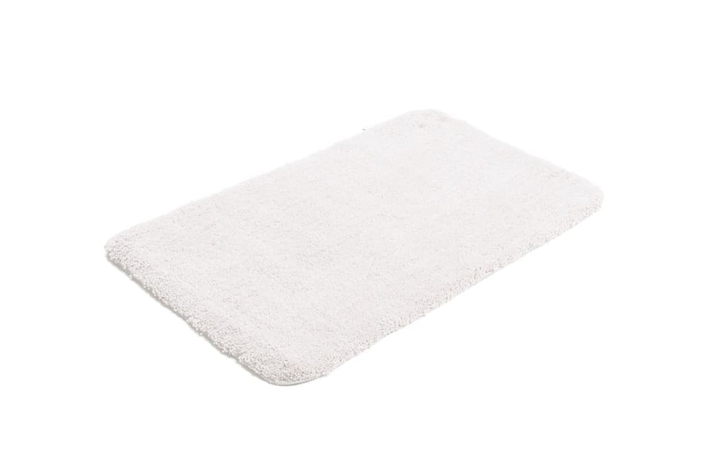 Handgetufteter Badteppich aus Polyester - weiß 60x100 cm -