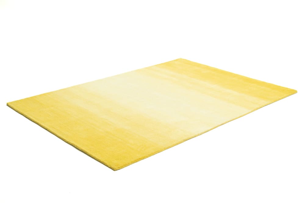 Tapis dégradé de couleur en laine jaune 140x200 cm — vue 4