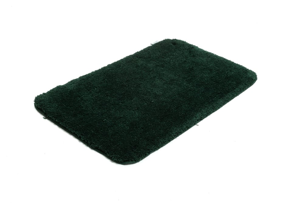 Tappeto da bagno intrecciato a mano in poliestere - verde 70x120