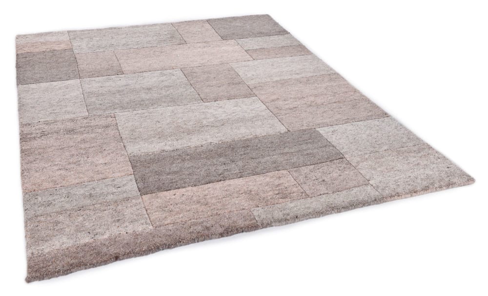 Tapis moderne noué main en laine bois de rose 60x90 cm — vue 4