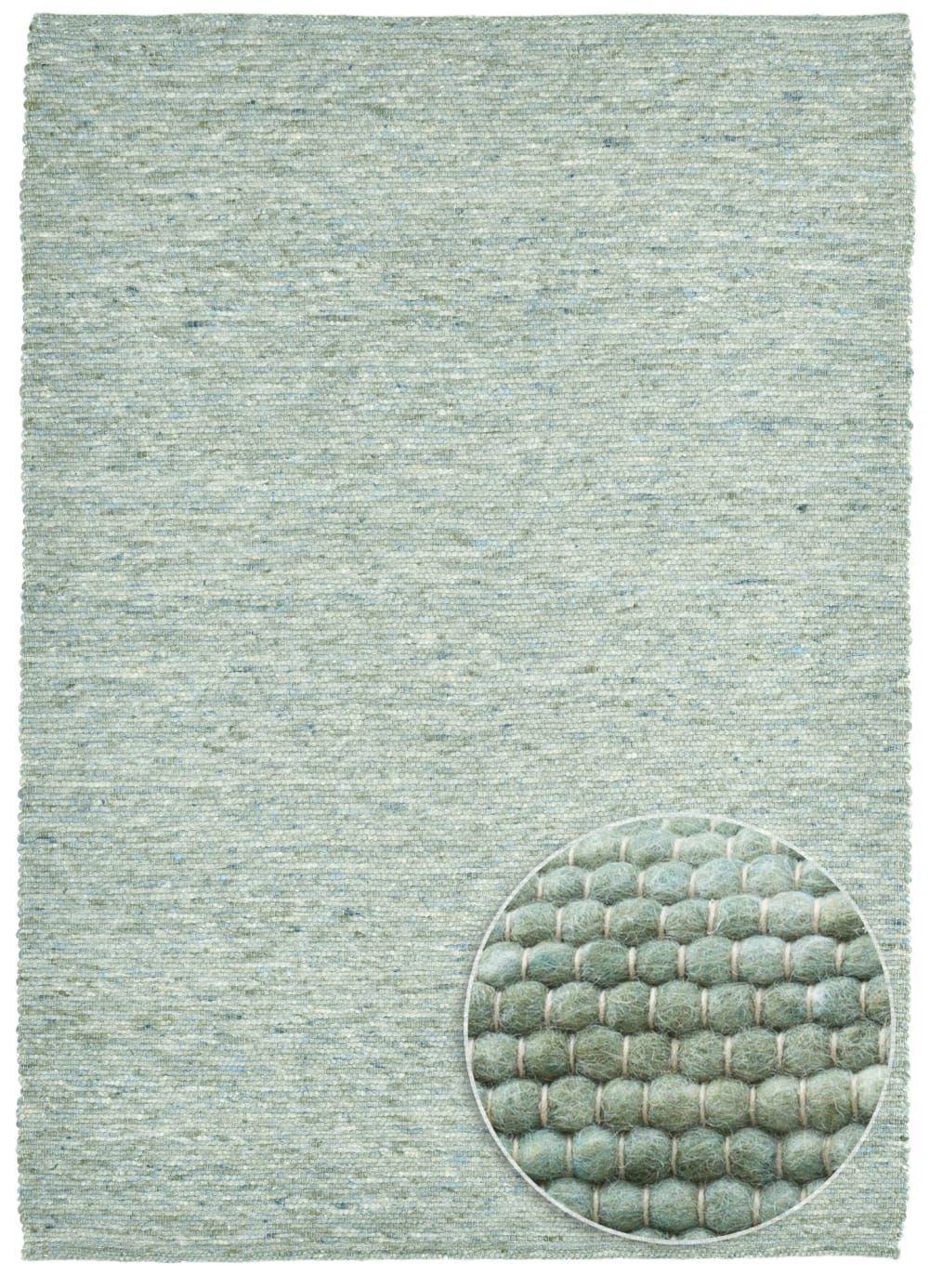 Tapis tissé main en laine vierge - vert 140x200 cm