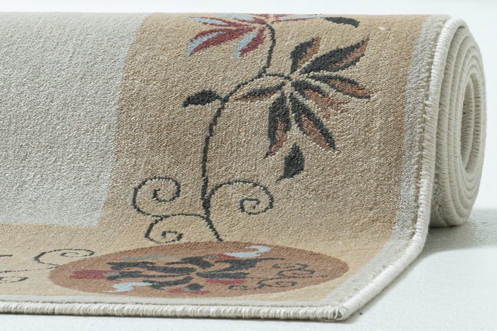 Tapis tissé à la machine en viscose - beige 240x340 cm - Maisons du Monde