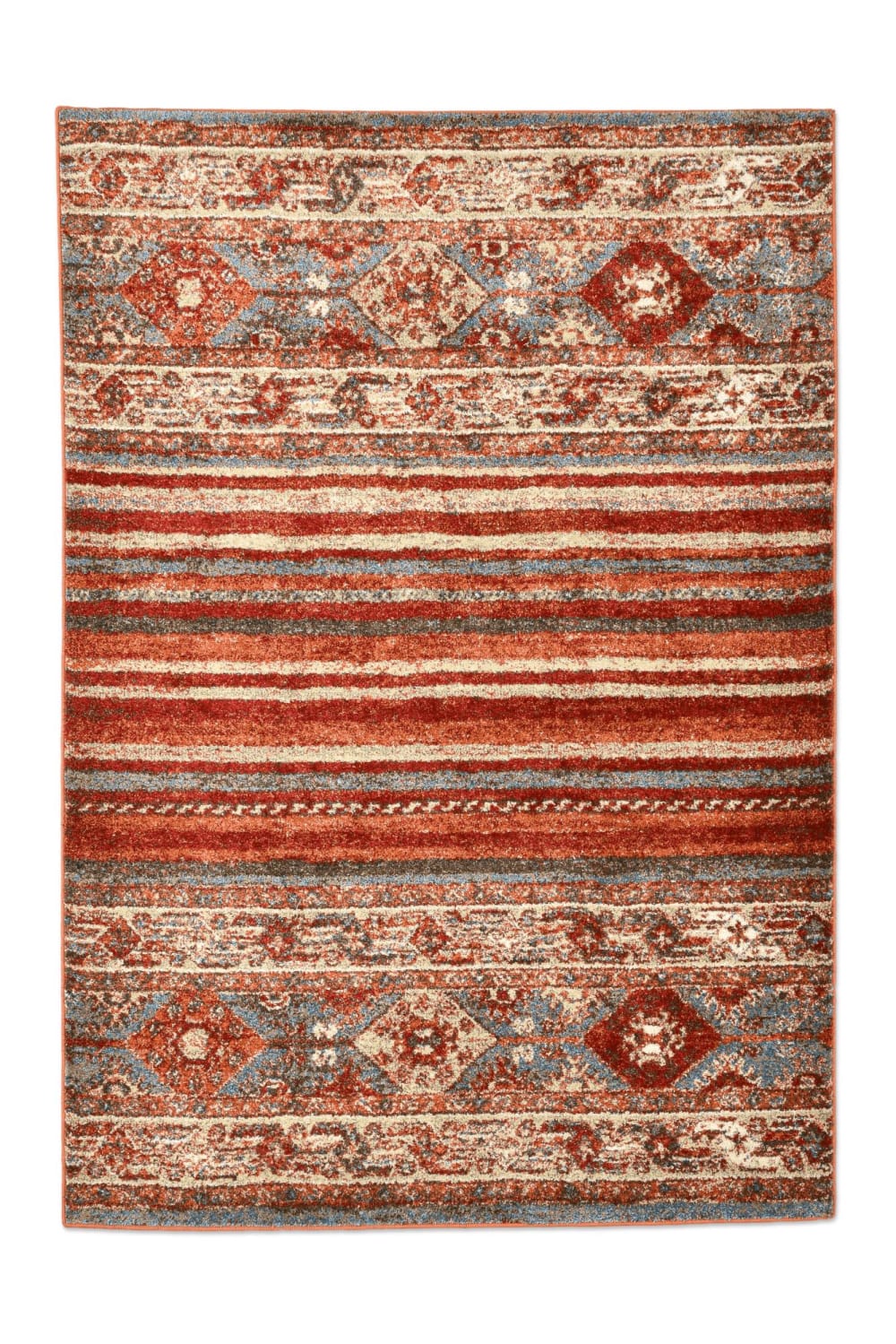 THEKO Maschinengewebter Teppich aus Polypropylen - Rot Multi 190x290 cm Rot Pvc - Polyvinlychlorid