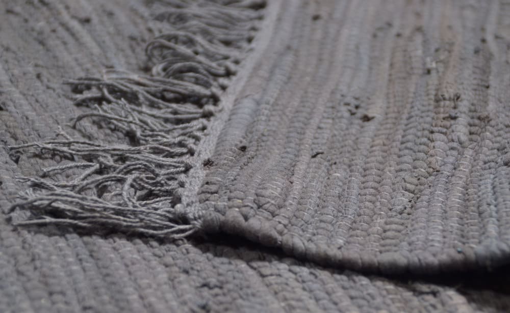 Tapis réversible en coton - tissé à la main - Anthracite 040x060 cm — vue 3