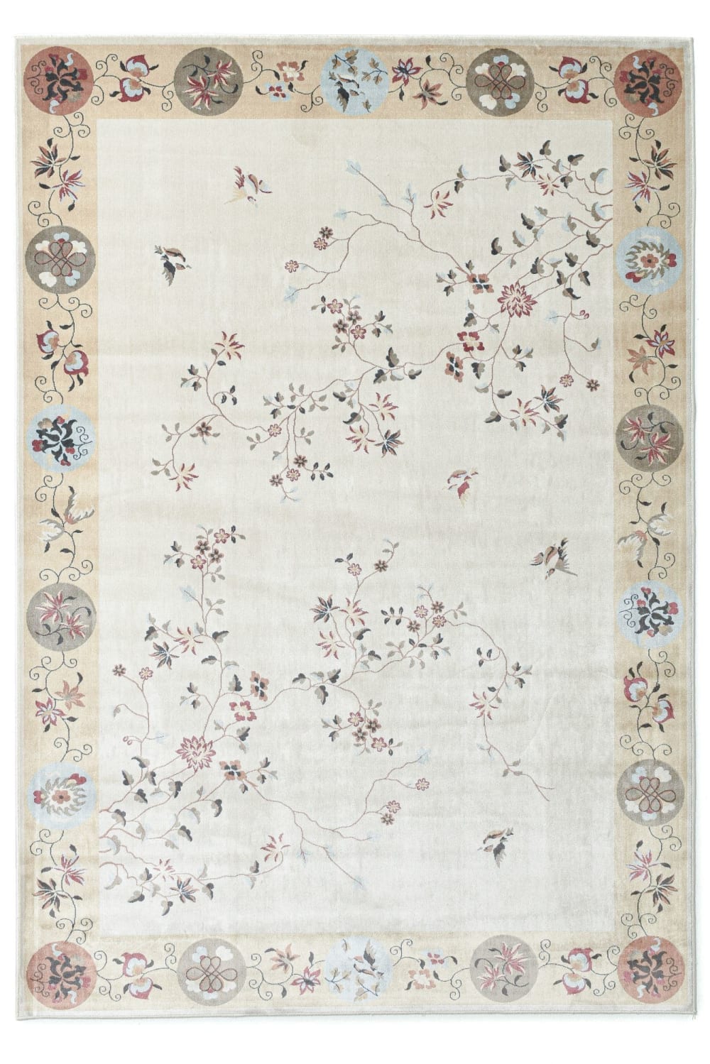 Alfombra tejida a máquina de viscosa - beige, 120x170 cm.