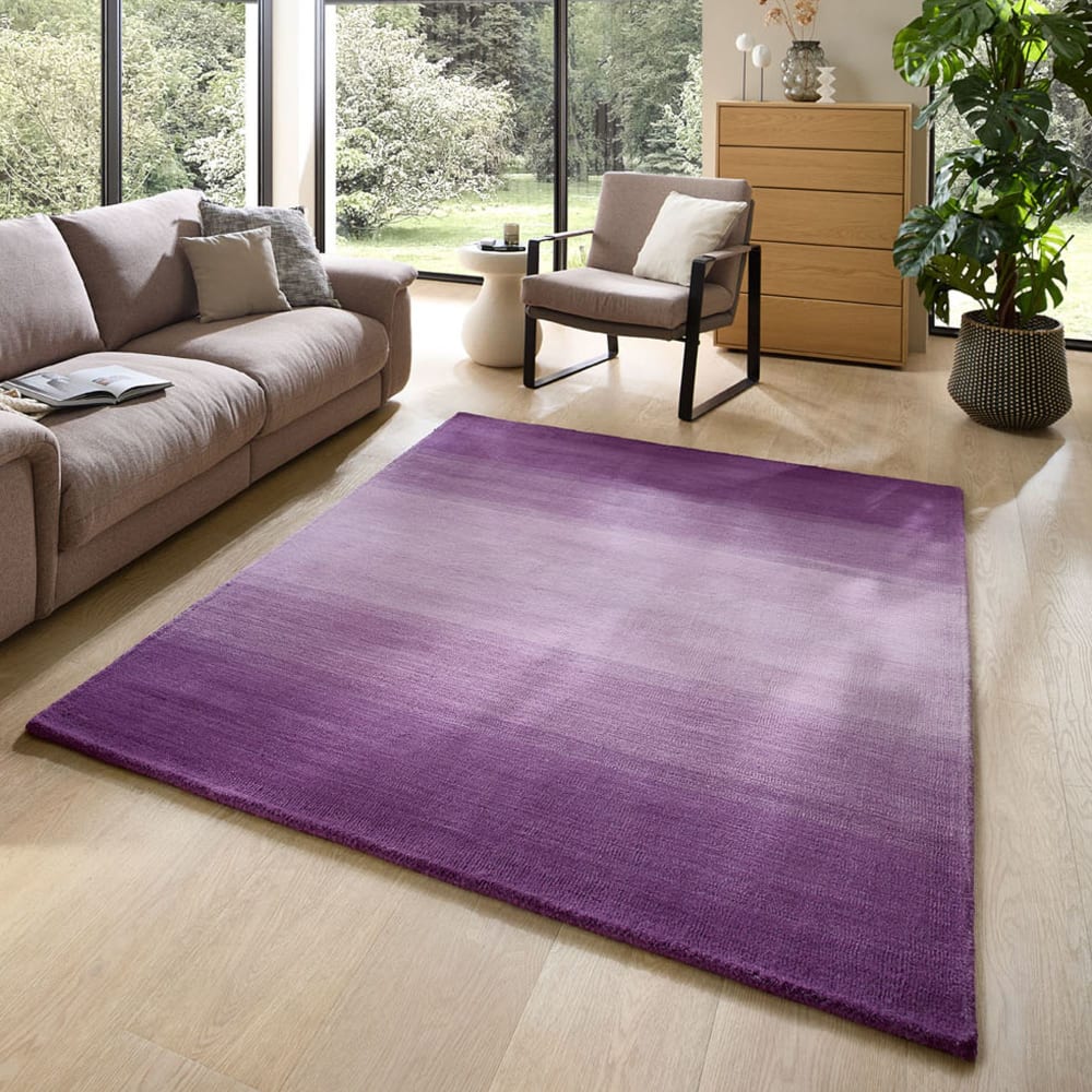 Tapis dégradé de couleur en laine purple 90x160 cm — vue 3
