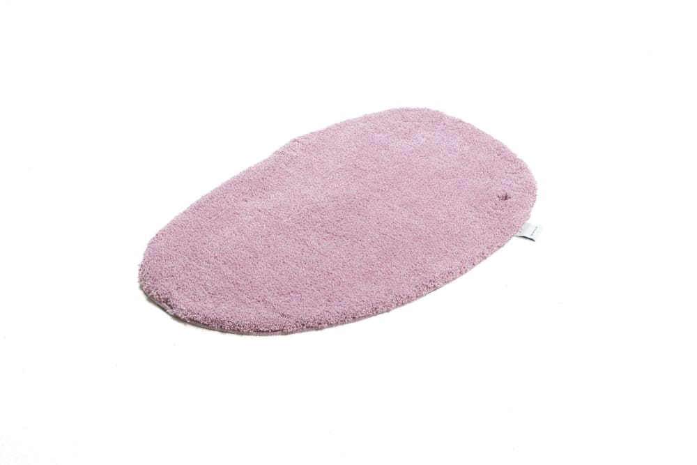 Tappeto da bagno intrecciato a mano in poliestere - rosa 60x100