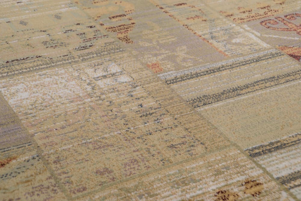 Tappeto vintage patchwork tessuto a macchina - Beige 90x160 cm -