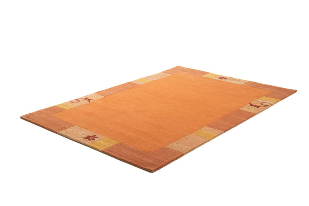 Tapis gabbeh floral en laine naturelle terracotta 120x180 cm — vue 4