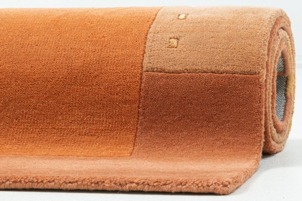 Tapis gabbeh floral en laine naturelle terracotta 60x90 cm