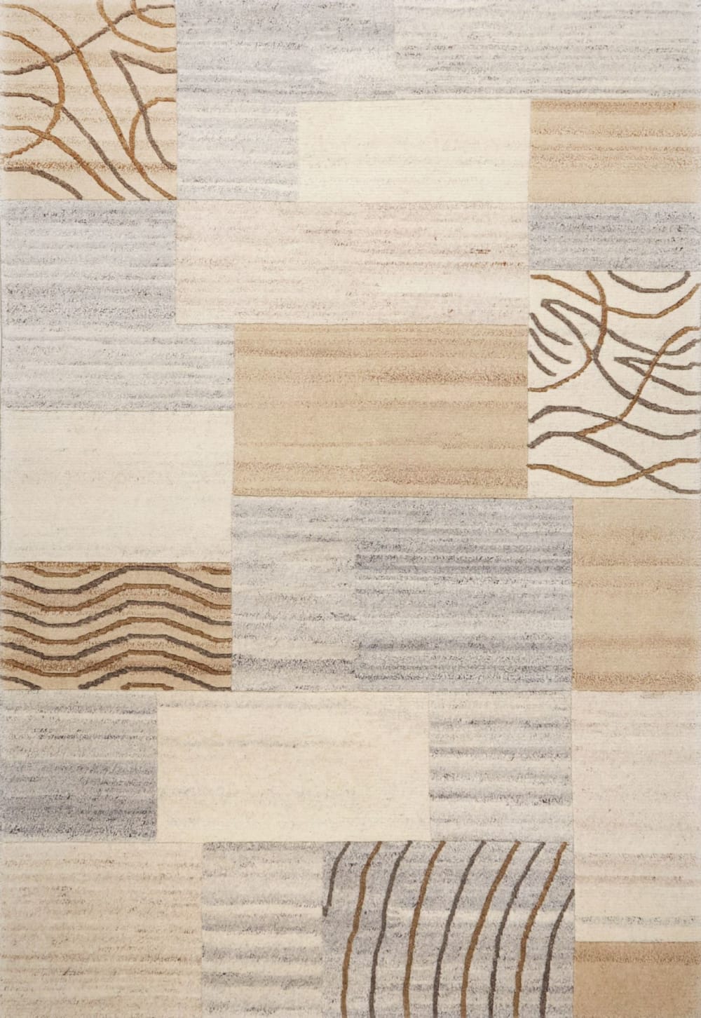 Tapis moderne noué main, laine non-teinte naturel 190x250