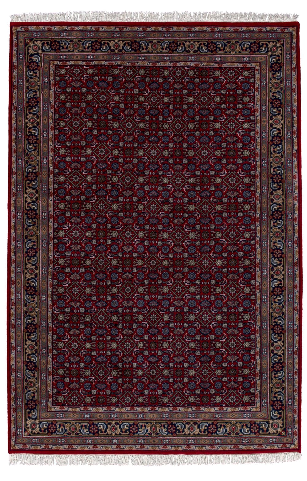 Tapis d'orient classique noué main en laine Rouge 060x90 cm