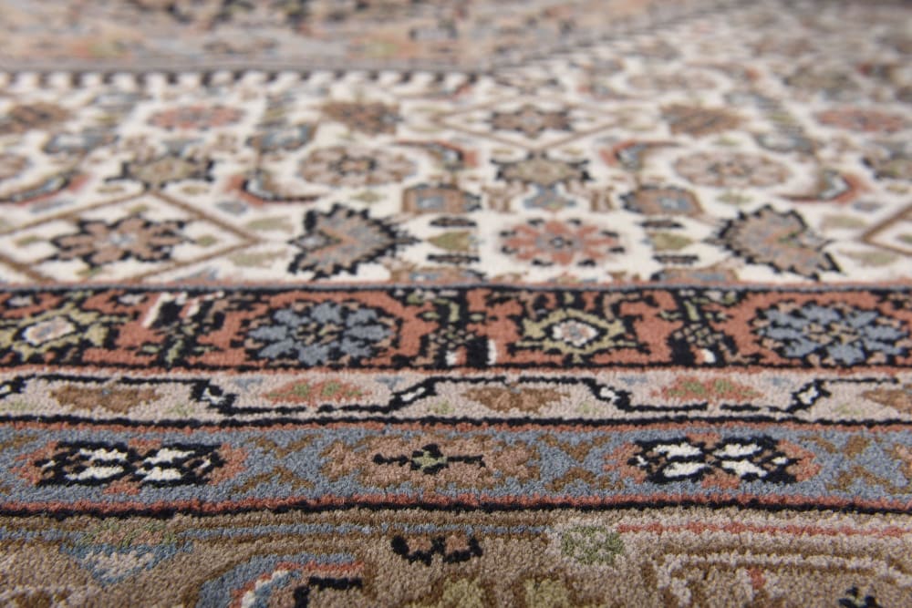 Tapis d'orient classique noué main en laine marron crème 140x200 cm — vue 3