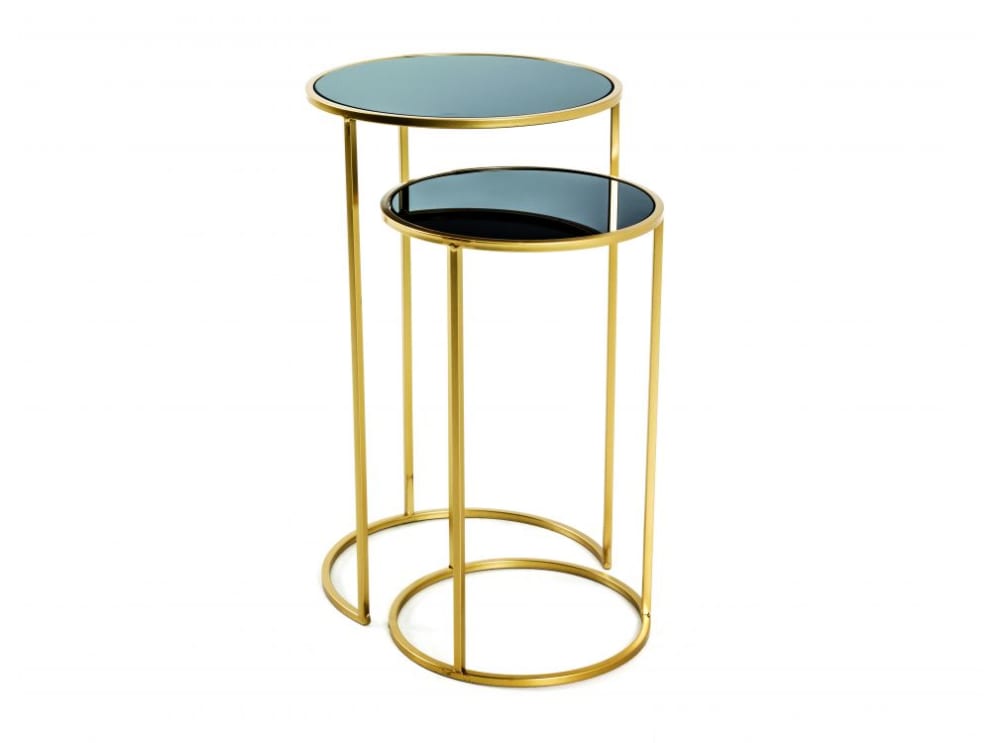 Tables d'appoint en acier - verre
