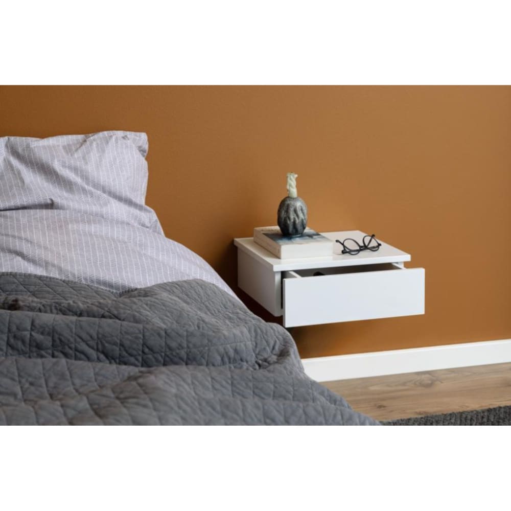 Table de chevet suspendu 1 tiroir blanc - Maisons du Monde