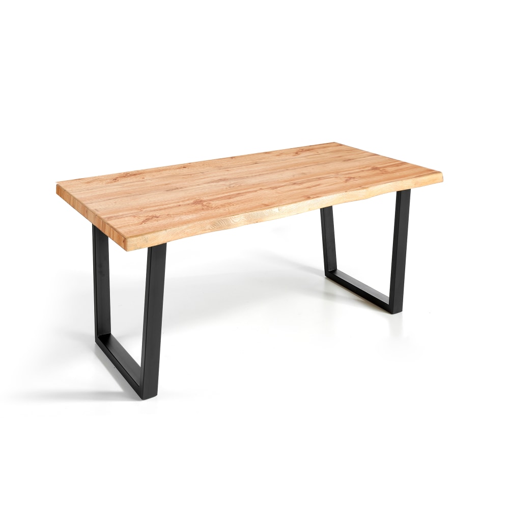 Mesa comedor de diseño acabado en roble. 160×90×75 cm