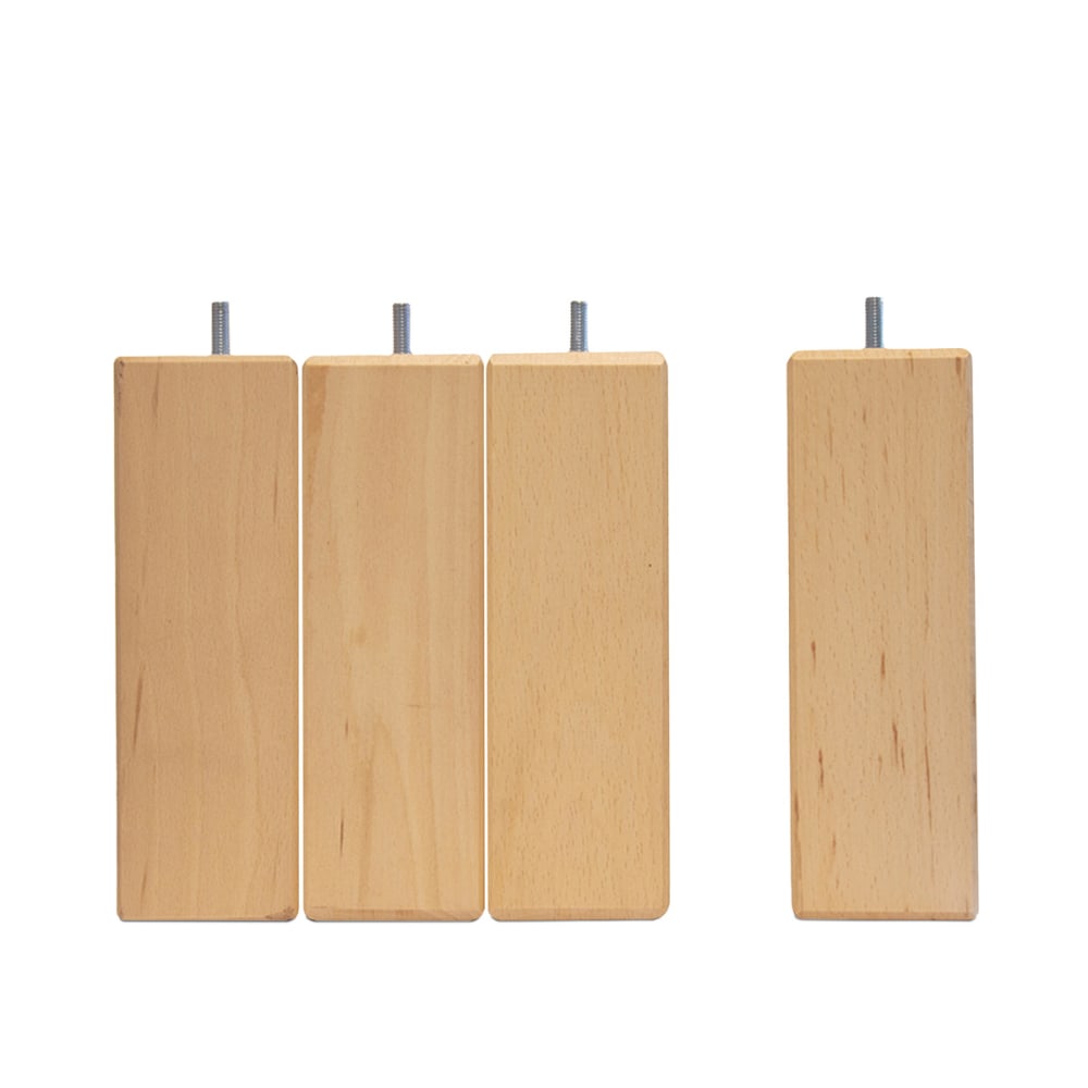 Pied de lit carré bois 10 cm lot de 4 naturel Pied de lit carré bois 10 cm lot de 4 naturel
