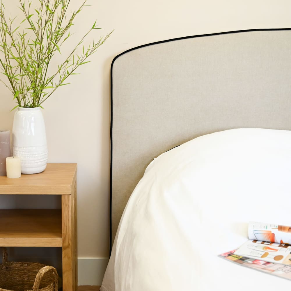 Tête de lit en tissu beige 190 cm