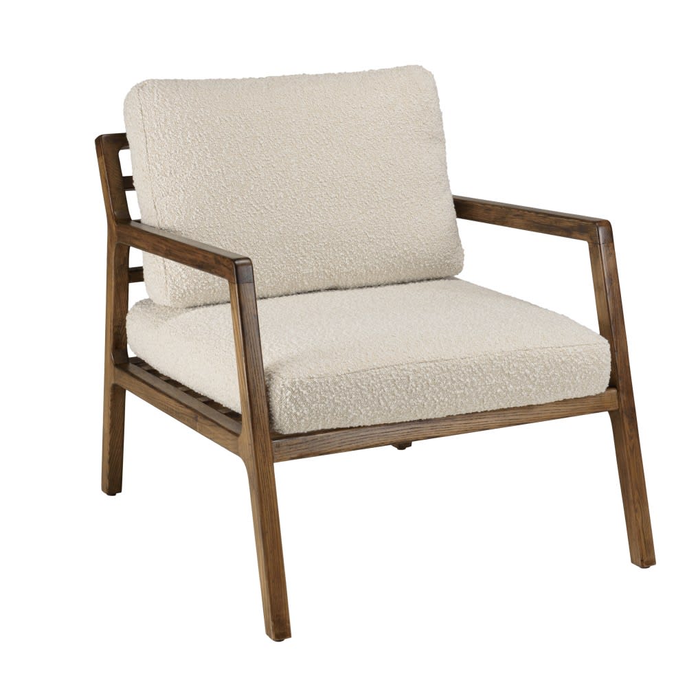 Fauteuil en tissu écru,