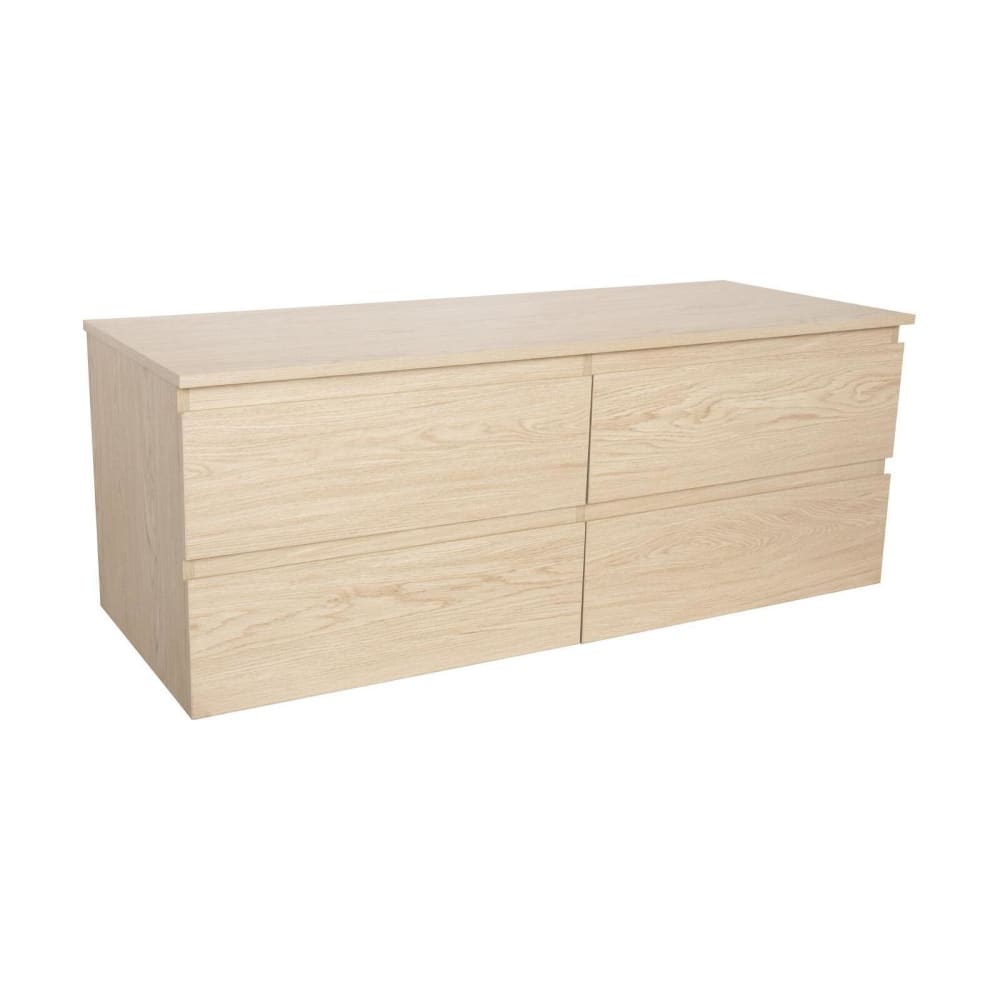 Meuble double vasque  suspendu avec plan effet bois 120 cm