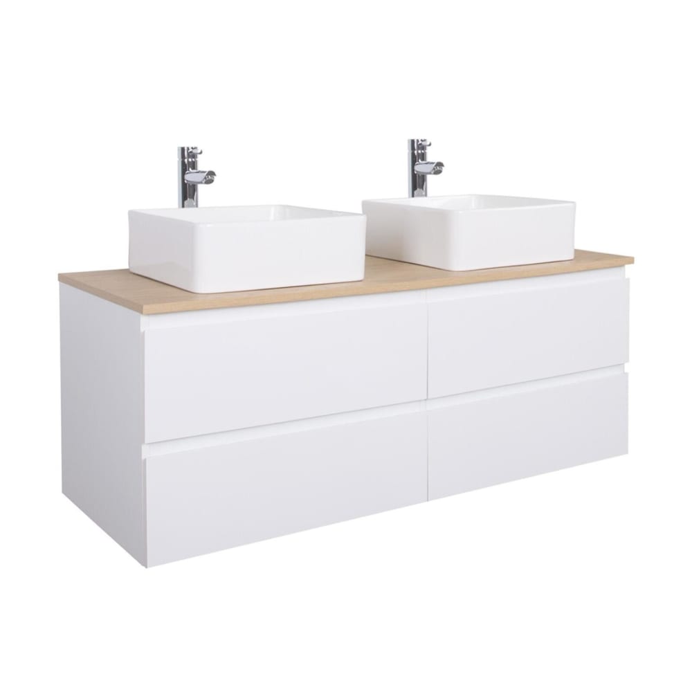 Ensemble meuble  double vasque suspendu 120cm