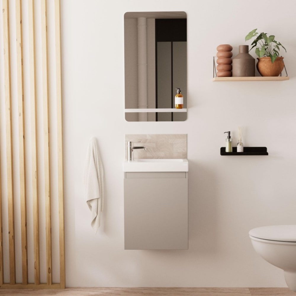 Mob In Waschtischunterschrank + Spiegelablage style modern Grau Spanplatte