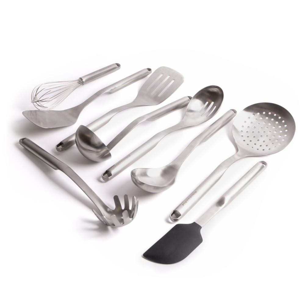 Set d'ustensiles de cuisine Premium 9 pièces en acier inoxydable