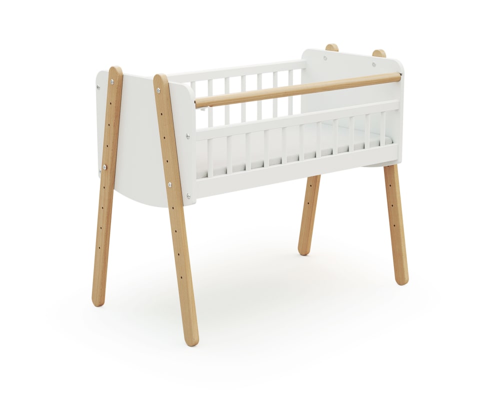 Berceau cododo en bois Blanc et Hêtre Verni 40 x 80 cm (AT4) - Image 1