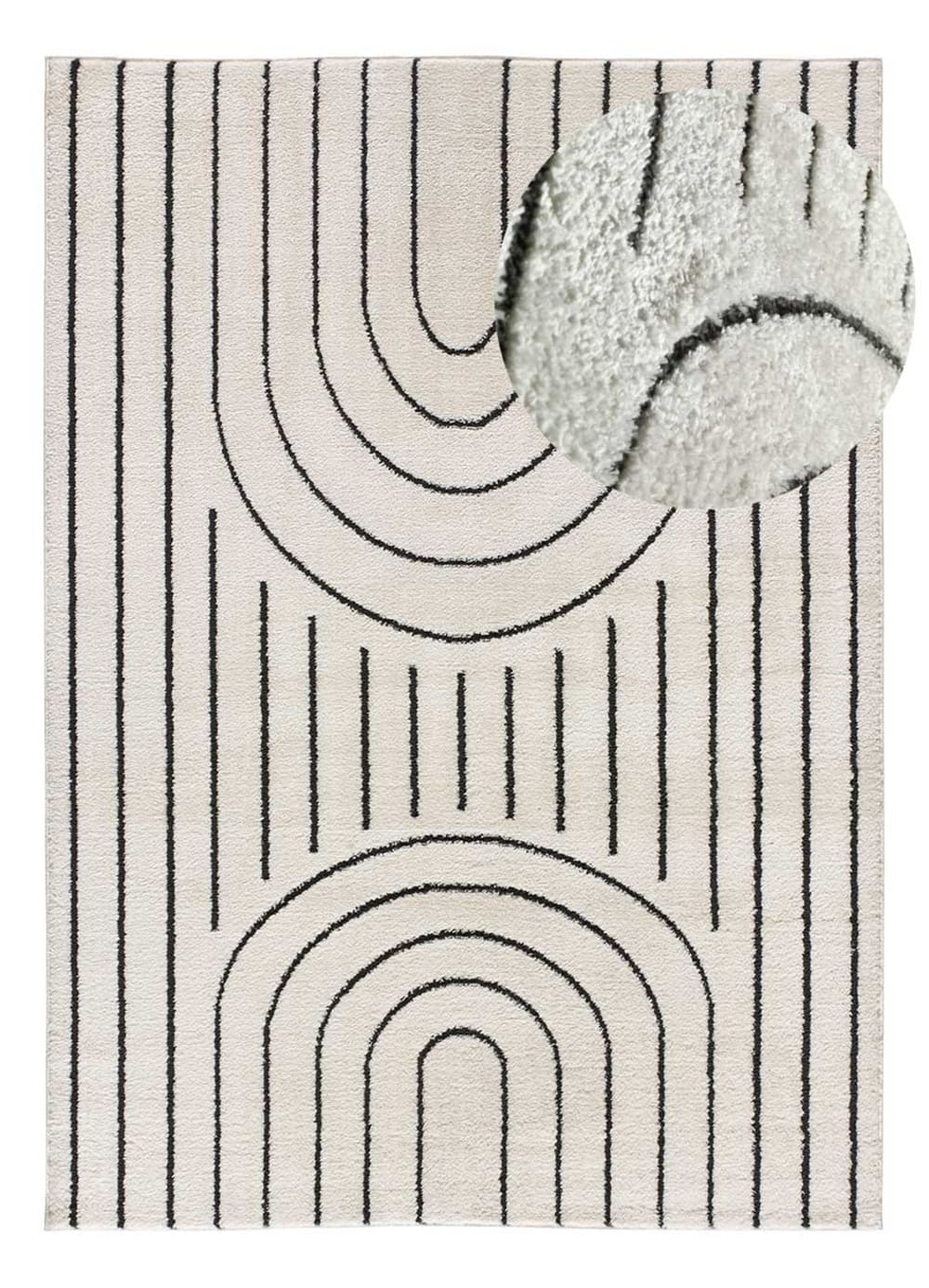 Atticgo Teppich im skandinavischen Stil, weiß geprägt, 80x150 cm style industrial Öko-Tex Zertifikat - Pes - Polyester