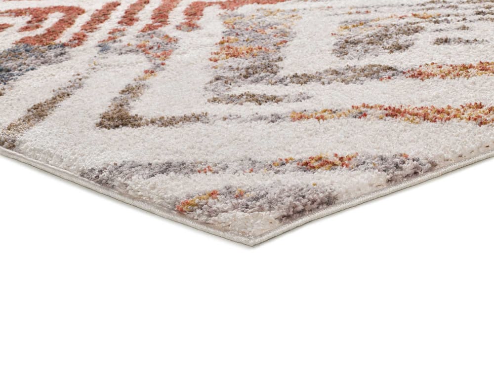 Tapis ethnique blanc/rouille/gris 80x150 cm — vue 4