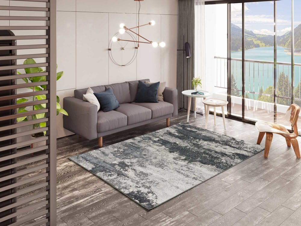 Tapis abstrait gris 140x200 cm — vue 3