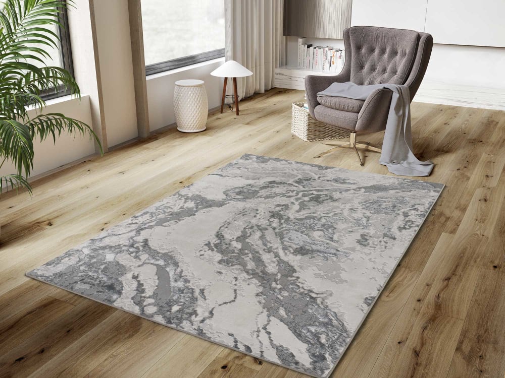Tapis abstrait gris 80x150 cm — vue 3